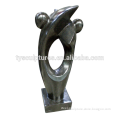 Black stone abstract love couple statue abstract boy and girl in love sculpture